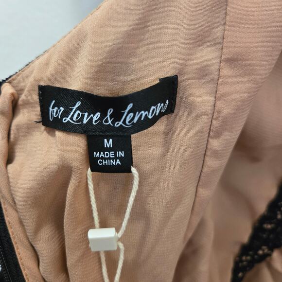 NWT For Love & Lemons Halle One Shoulder Mini Dress Black Size Medium - Picture 9 of 13